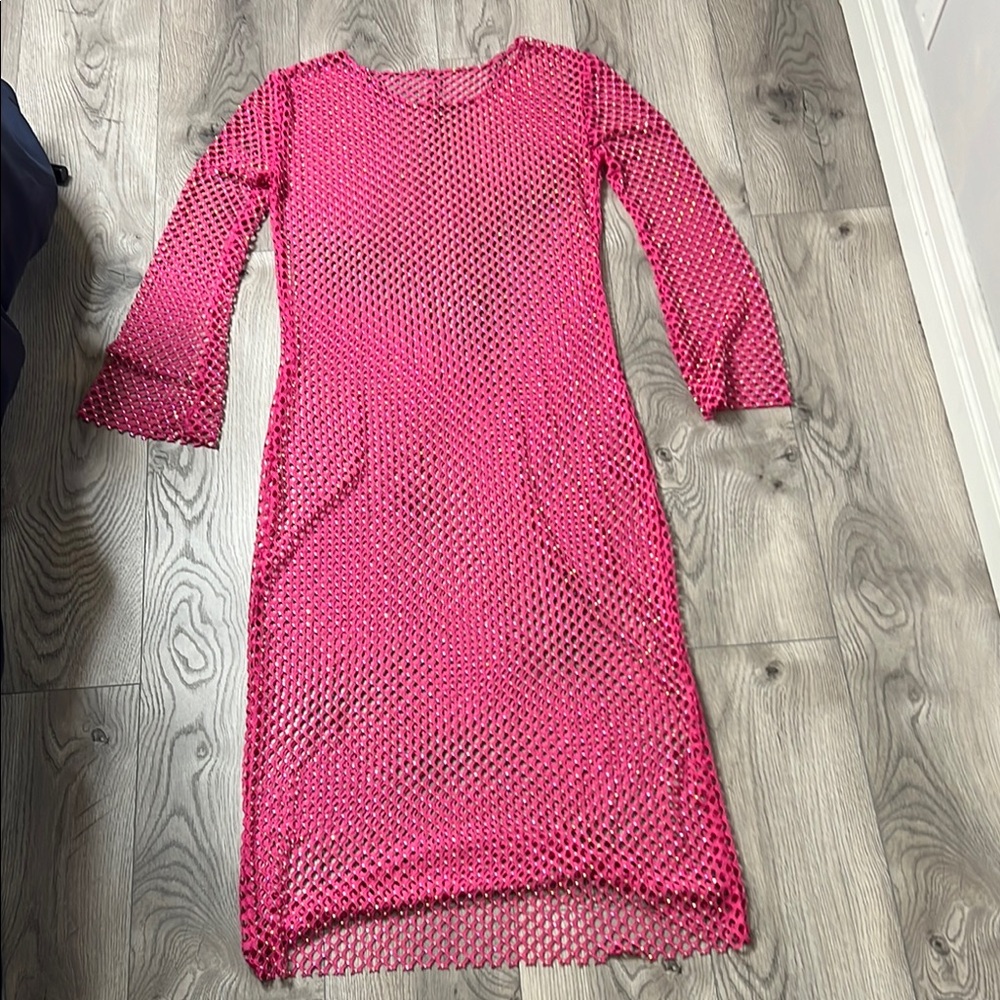 Kate Hewko Pink Mesh Dress